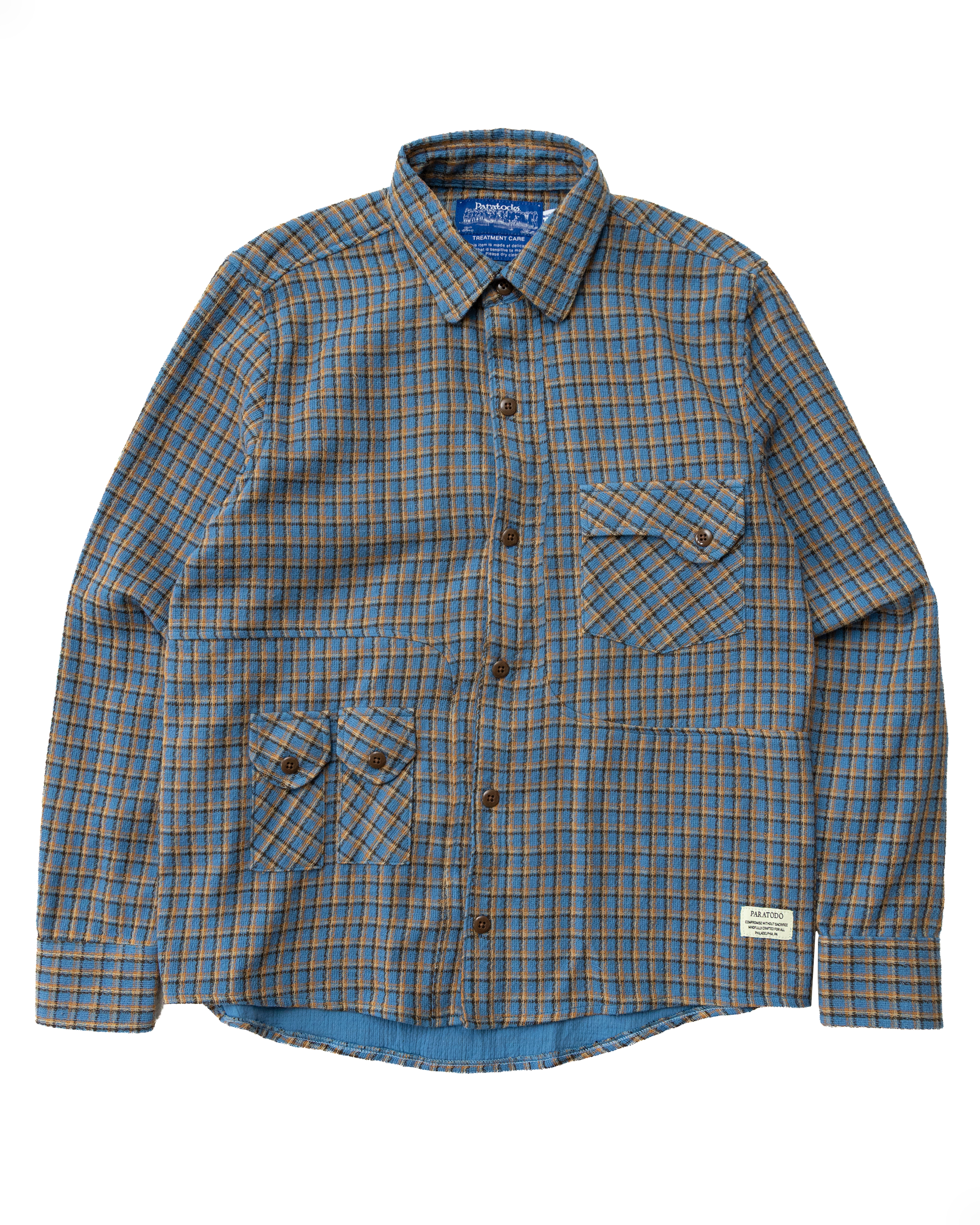 レディメイド READYMADE Blanket Check Shirt PRE-ORDER) Jardin Shirt: Sky Plaid Gauze – Paratodo Co