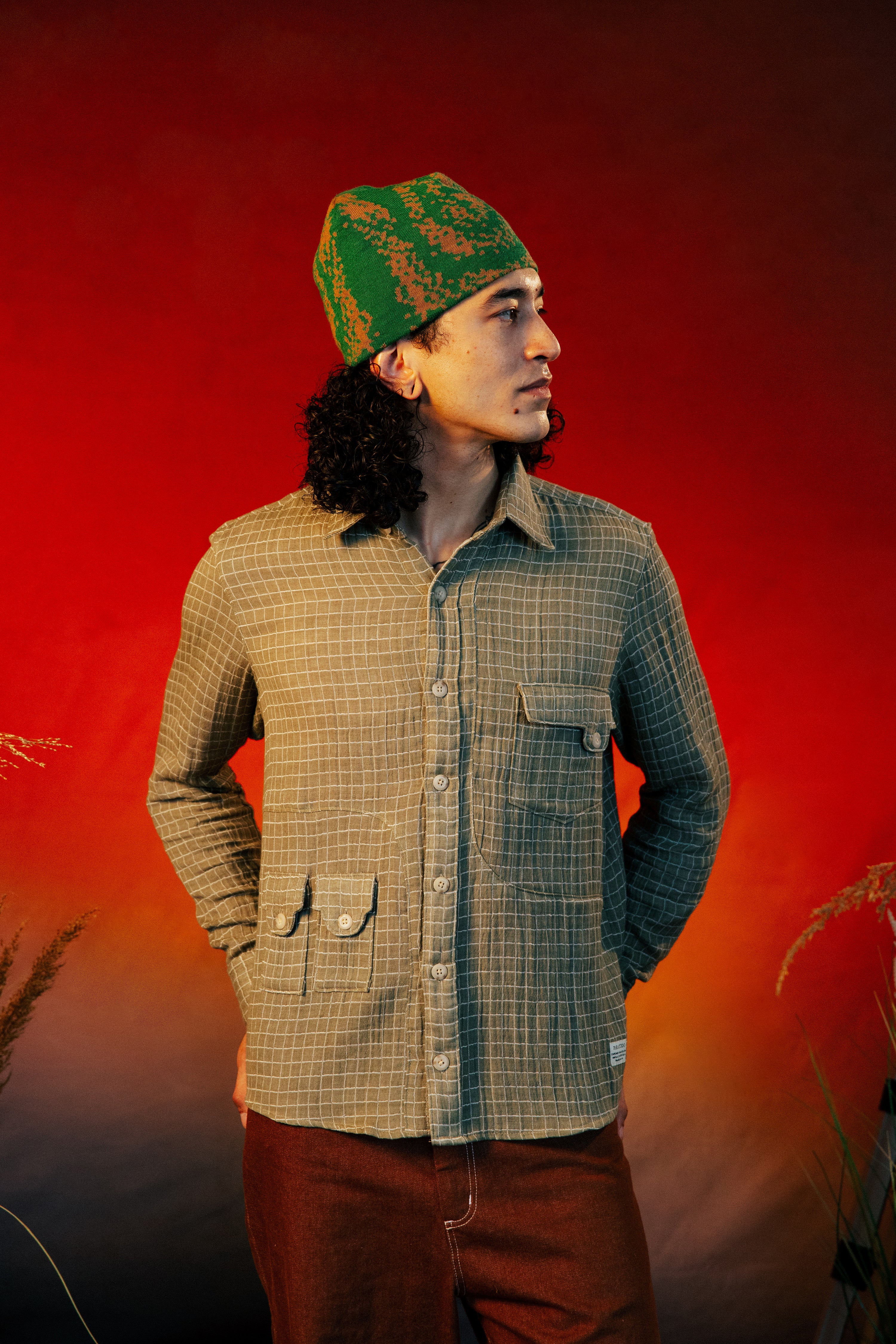 Jardin Shirt: Moss Double Gauze