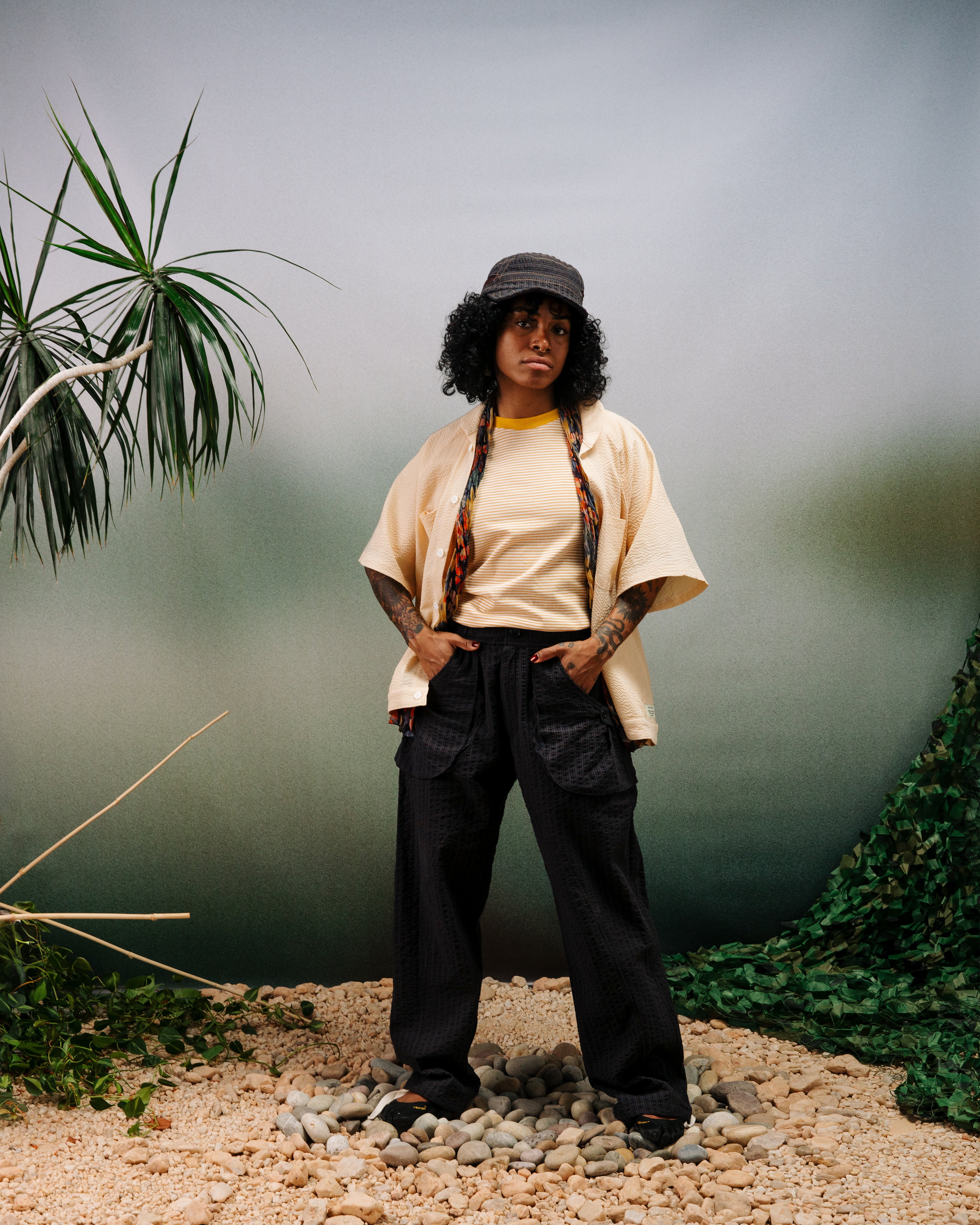 Osage Pant:Night/Maroon Seersucker – Paratodo Co