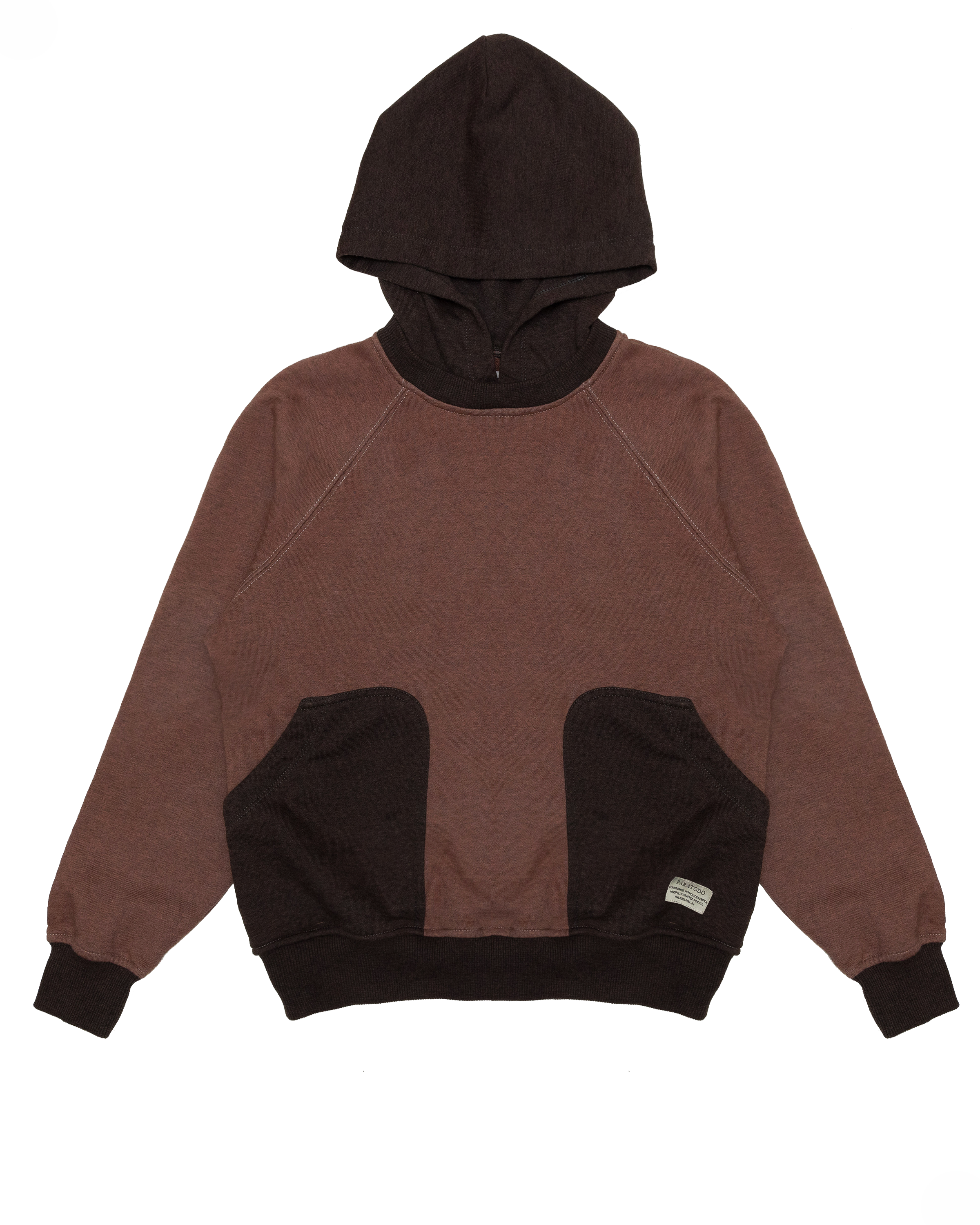 Contrasting brown hooded sweatshirt