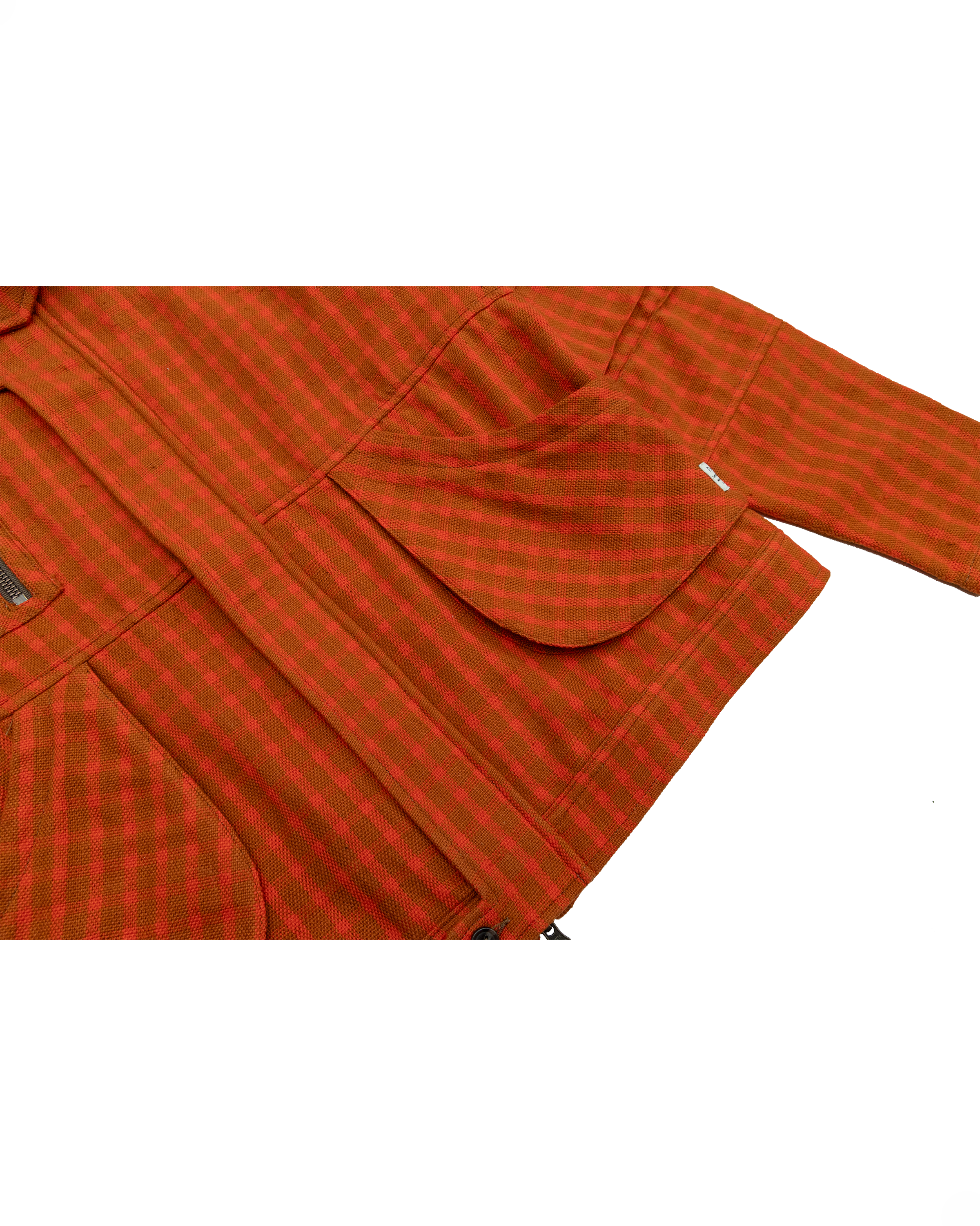 Pine Blouson Jacket: Orange/Camel Plaid