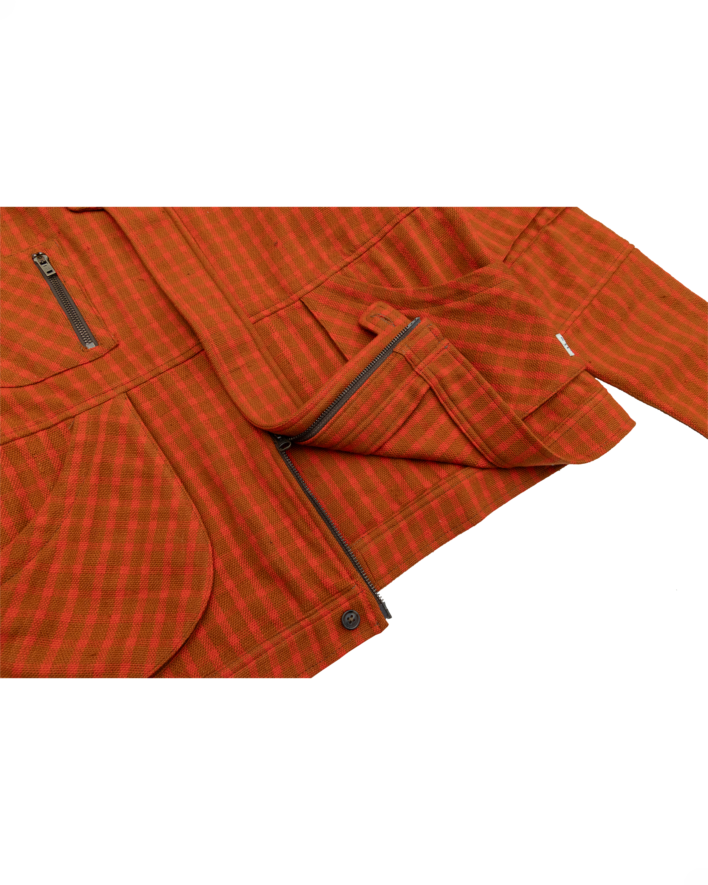 Pine Blouson Jacket: Orange/Camel Plaid
