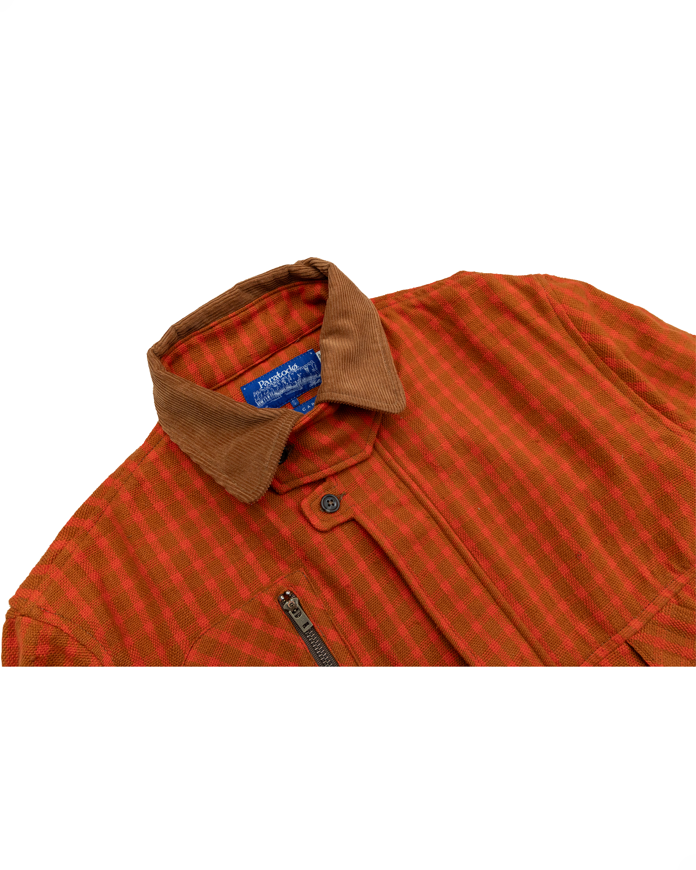 Pine Blouson Jacket: Orange/Camel Plaid