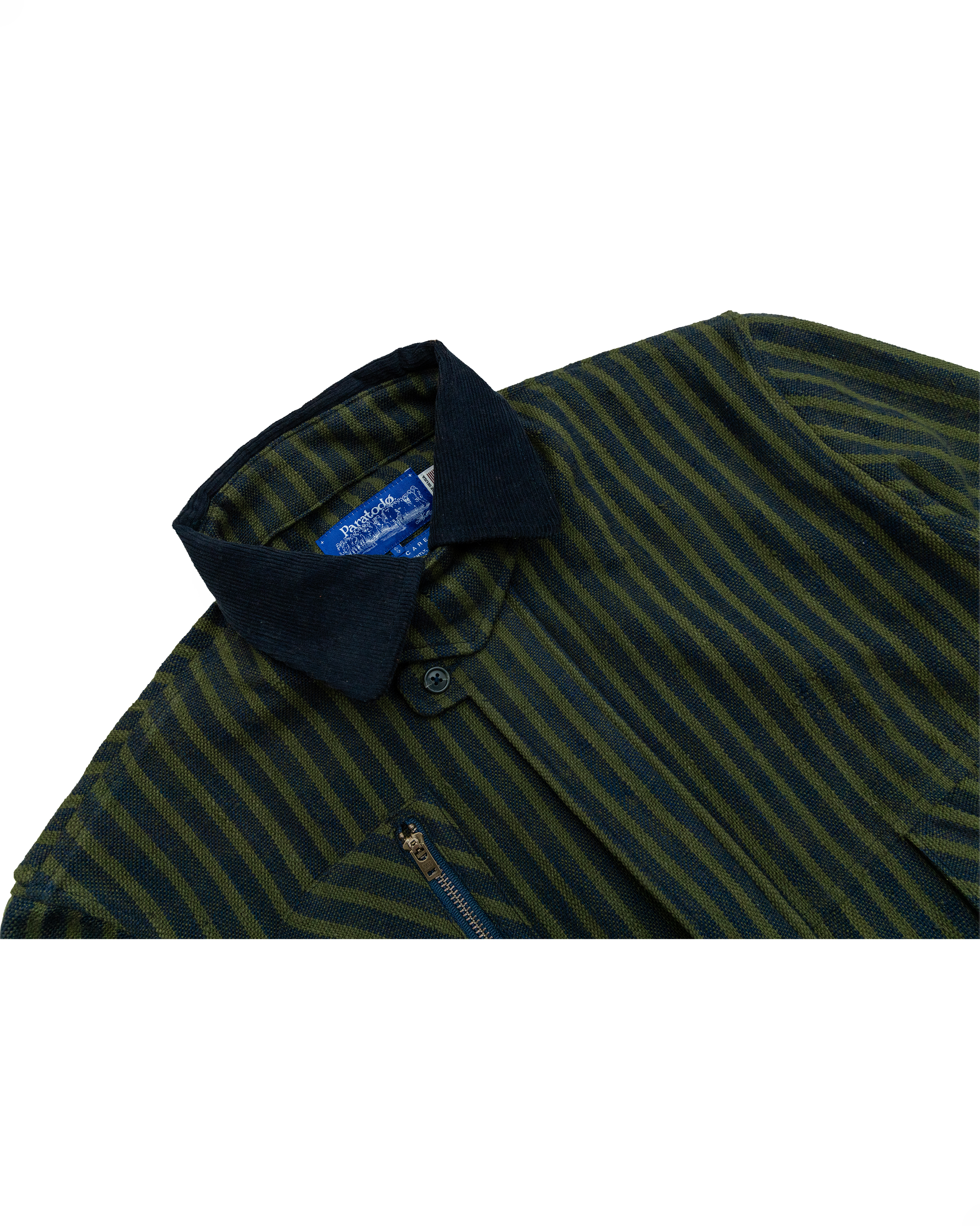 Pine Blouson Jacket: Navy/Olive Stripe