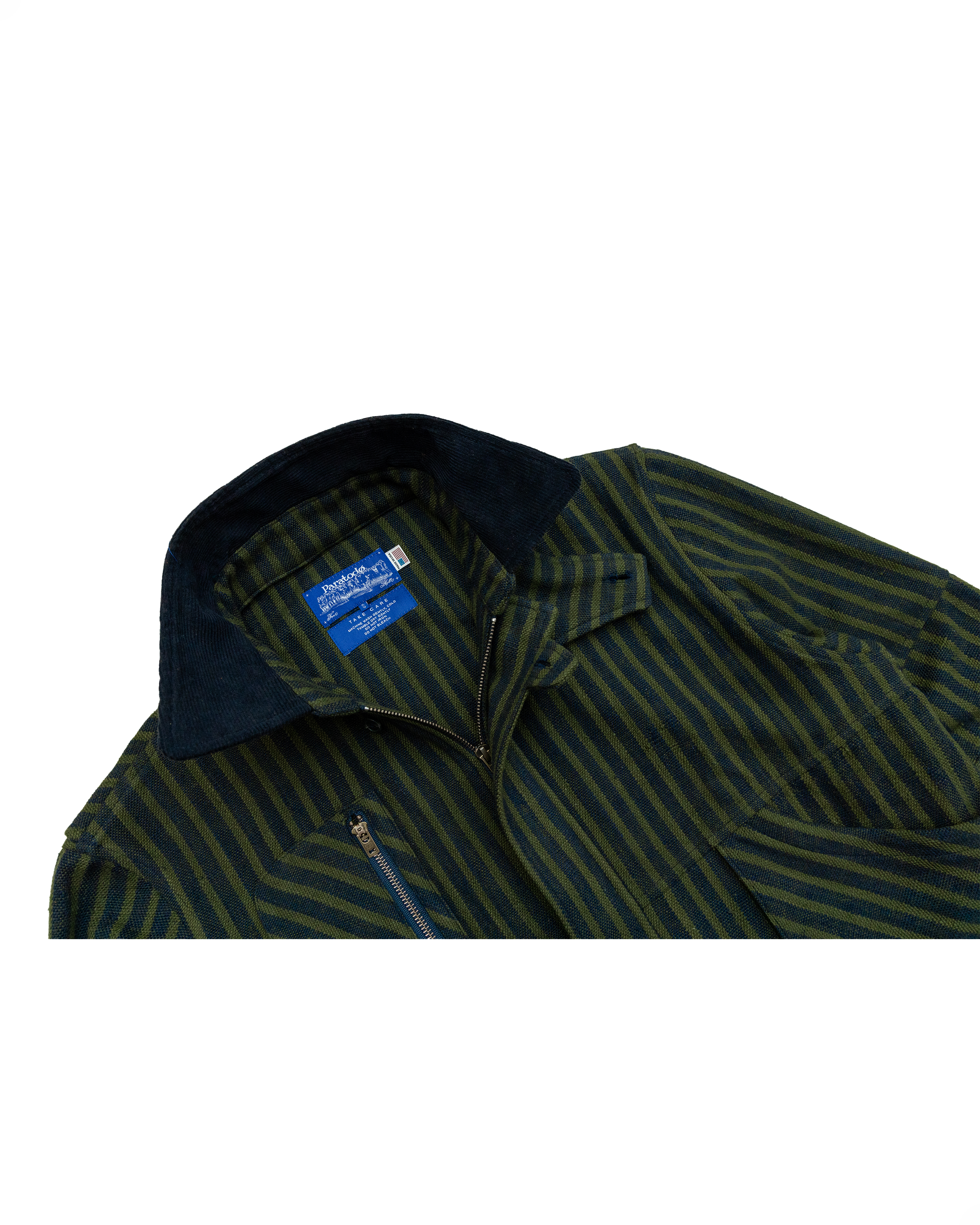 Pine Blouson Jacket: Navy/Olive Stripe
