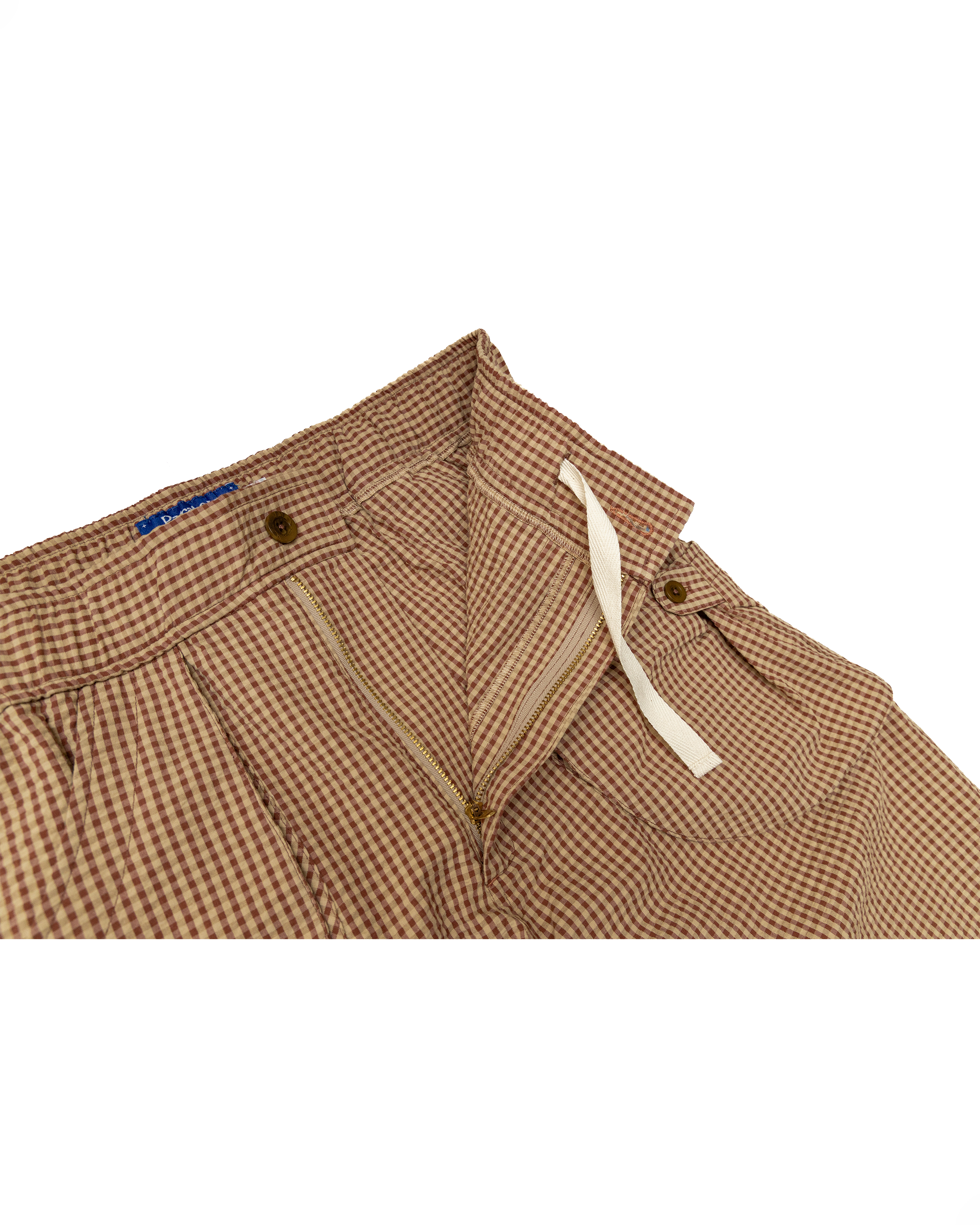 Osage Pant: Red/Khaki Seersucker