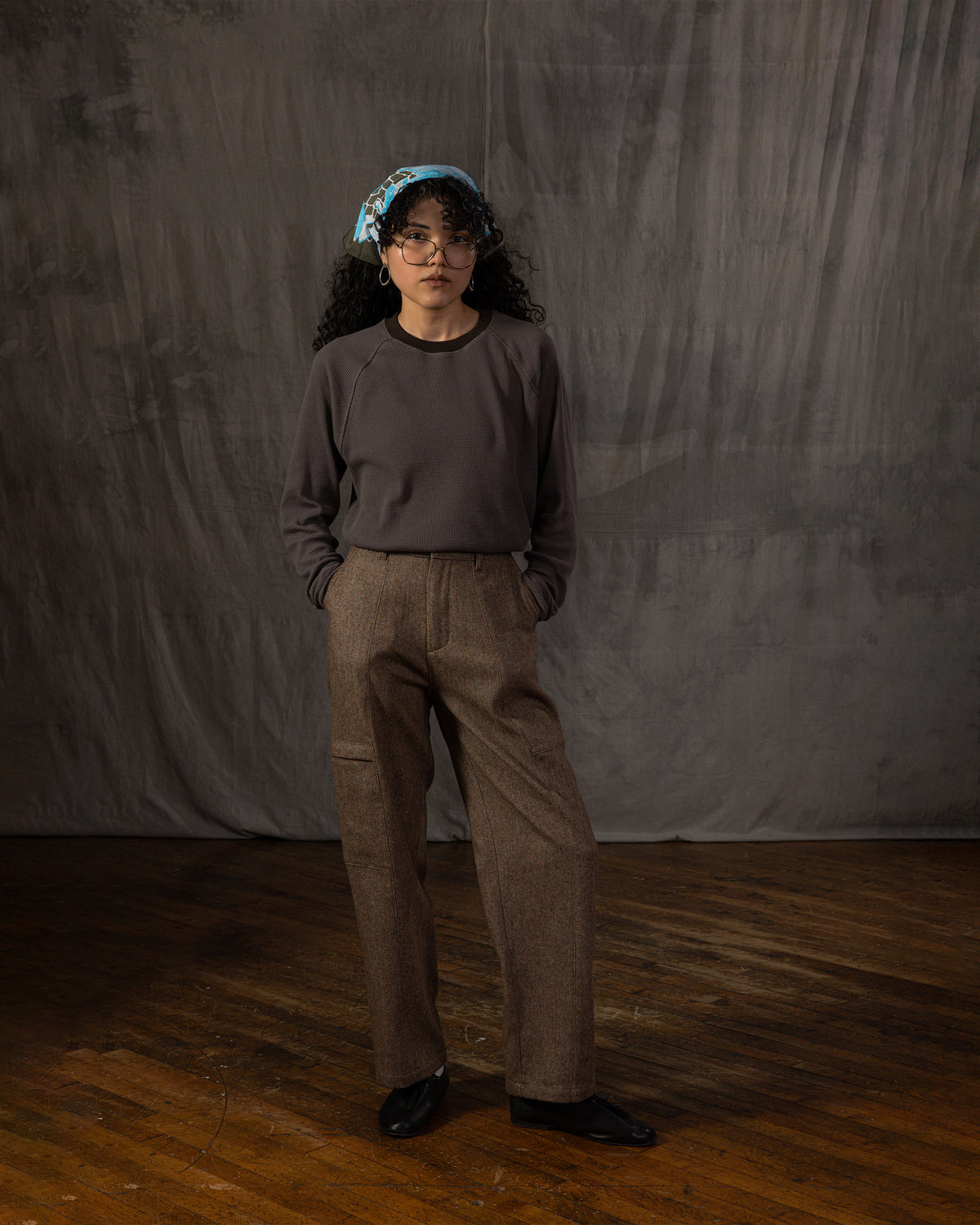 L/S Lo-Fi Tee: Umber Brown Thermal