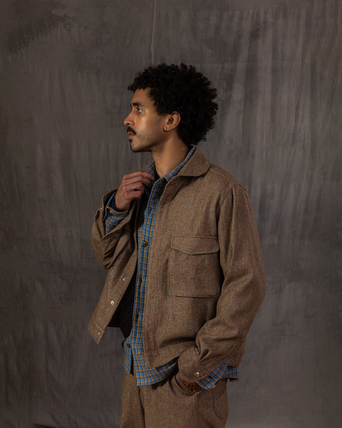 '75 London Overshirt: Nature Woolen Twill