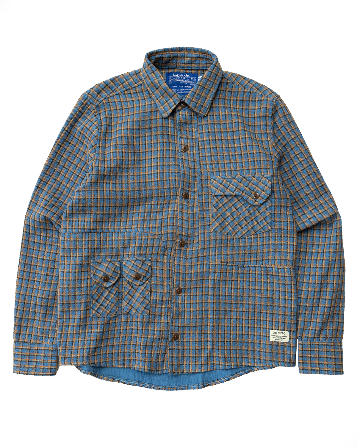 (PRE-ORDER) Jardin Shirt: Sky Plaid Gauze