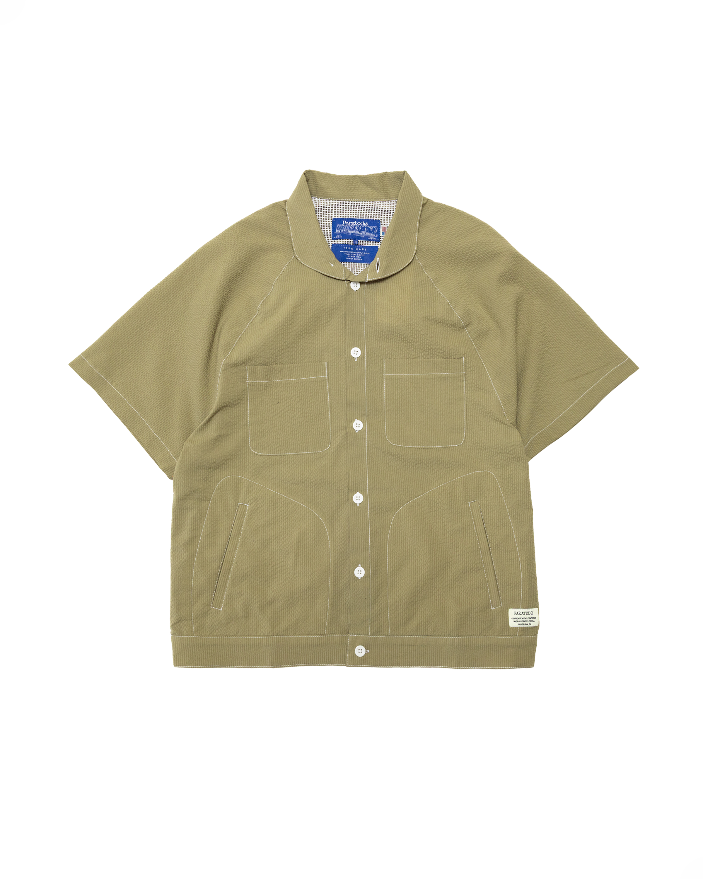 Millie Shirt: Army Seersucker