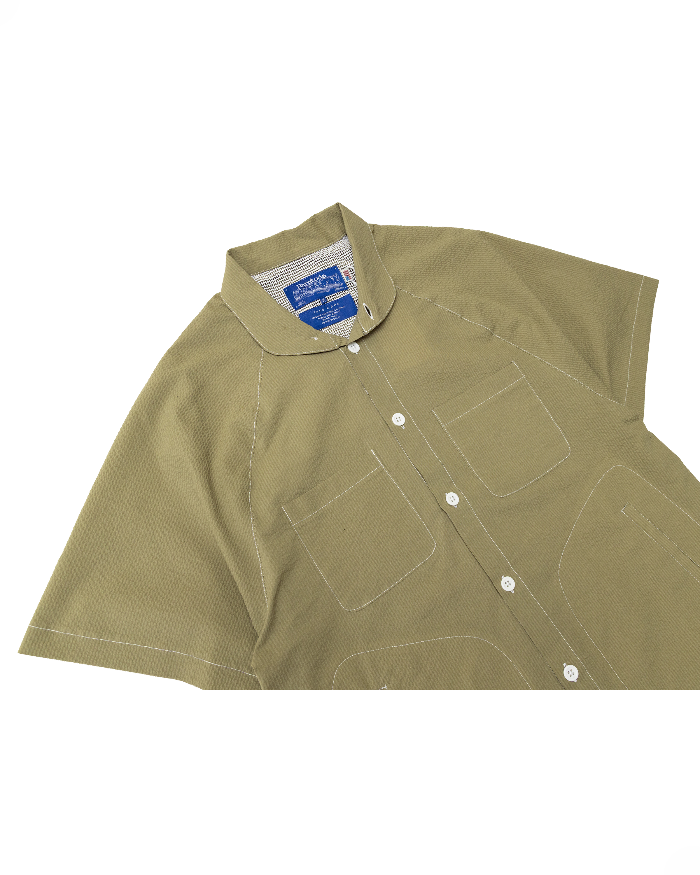 Millie Shirt: Army Seersucker
