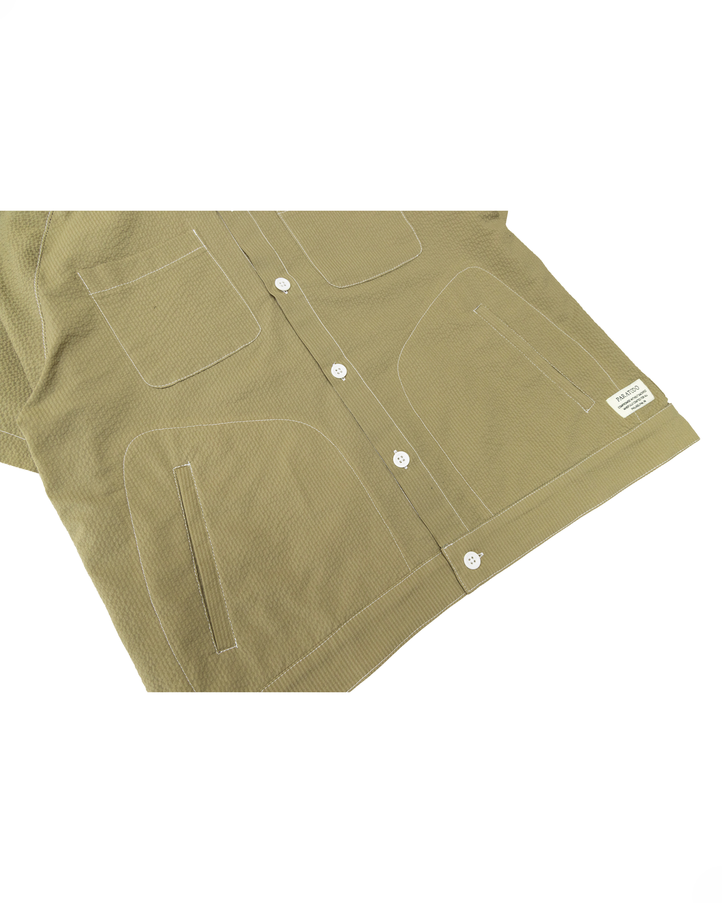 Millie Shirt: Army Seersucker