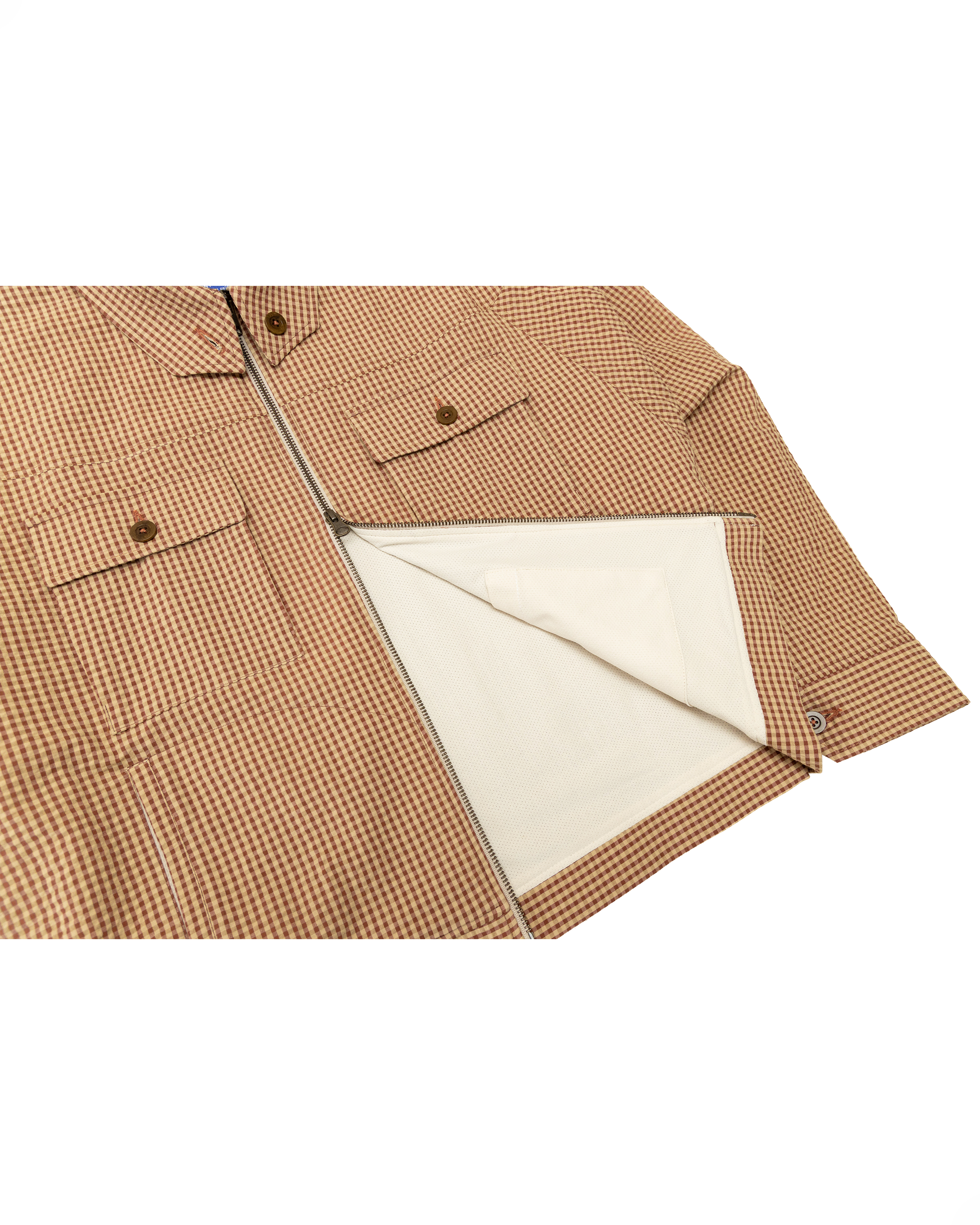 Archetype Jacket: Red/Khaki Seersucker