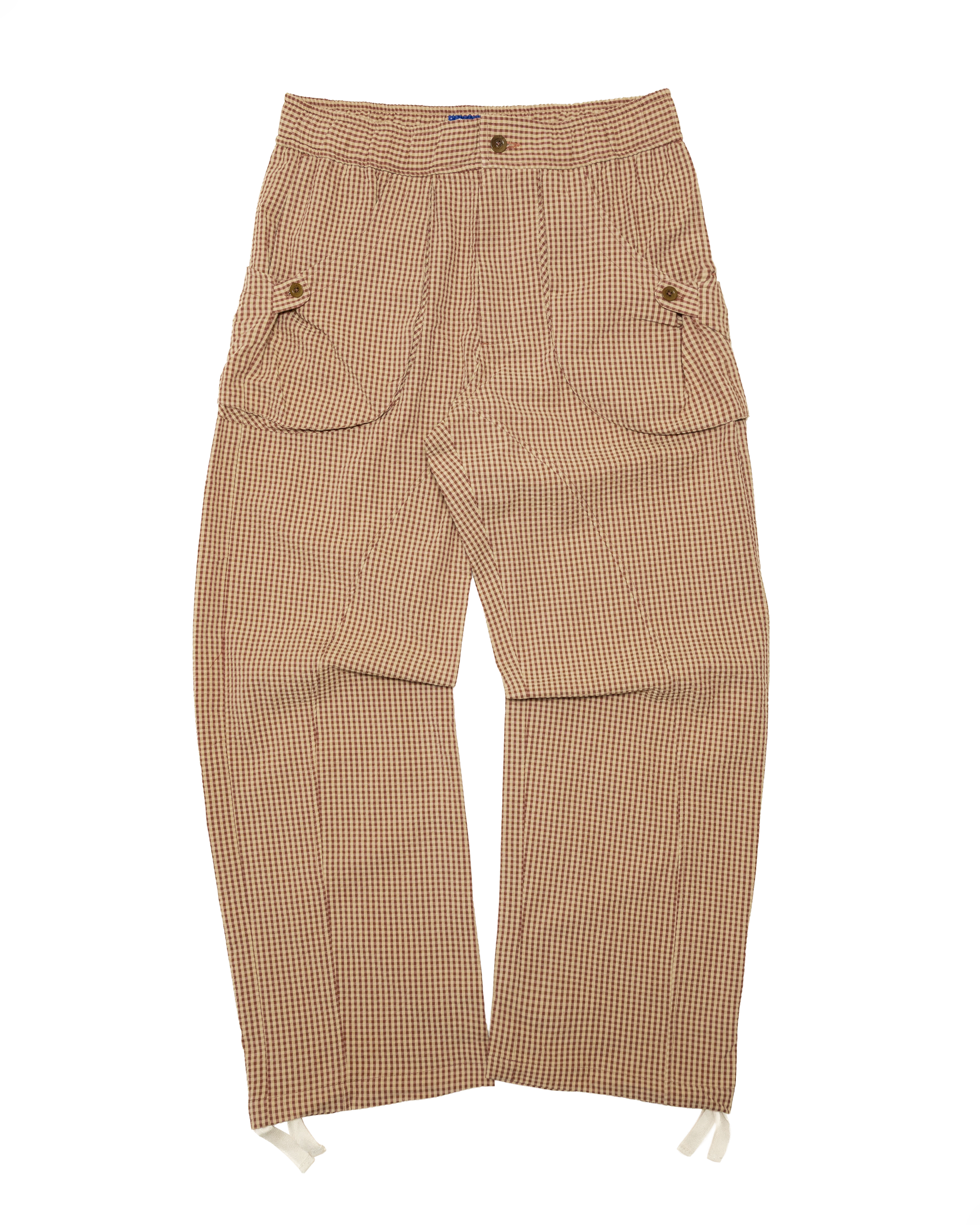 Osage Pant: Red/Khaki Seersucker