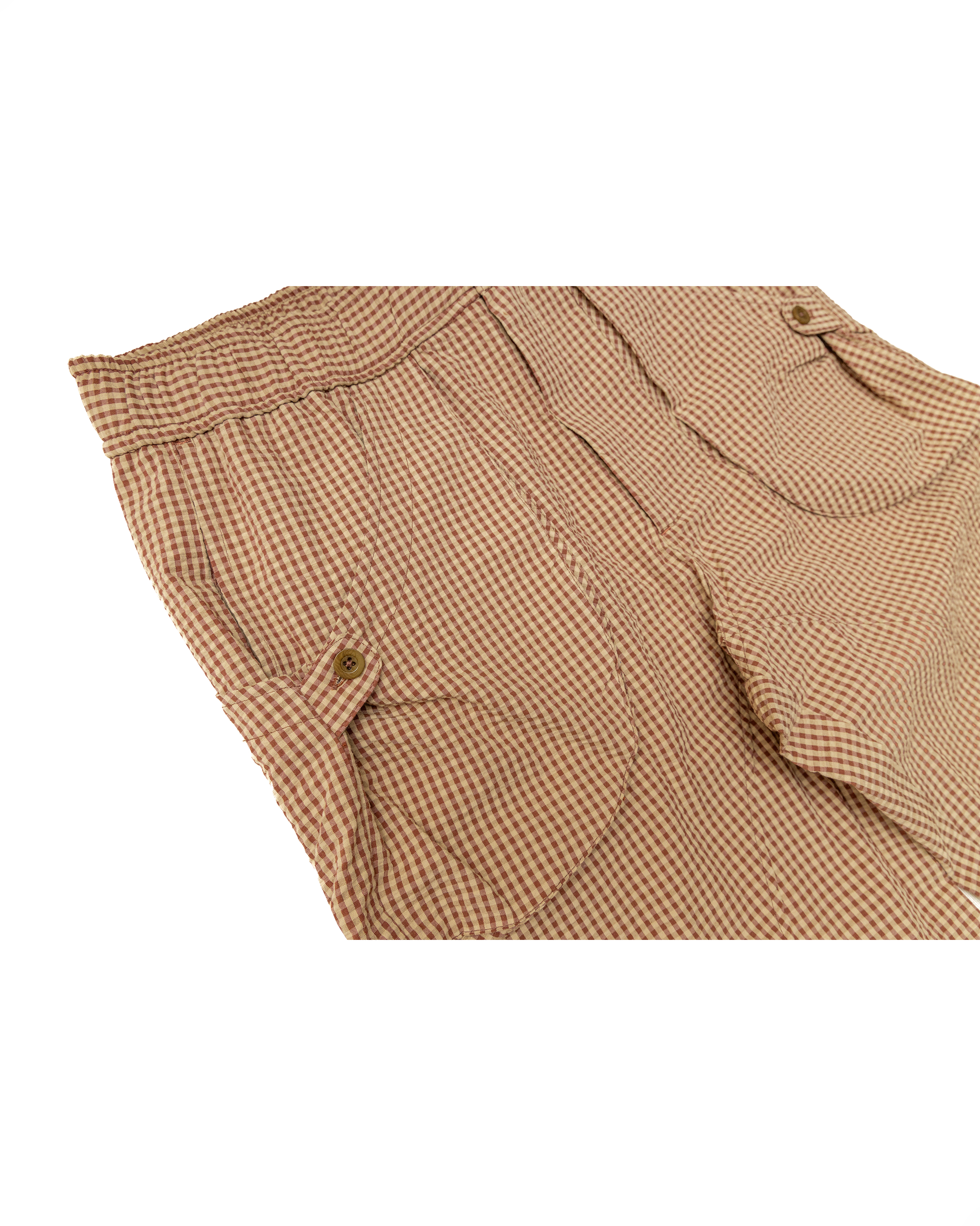 Osage Pant: Red/Khaki Seersucker