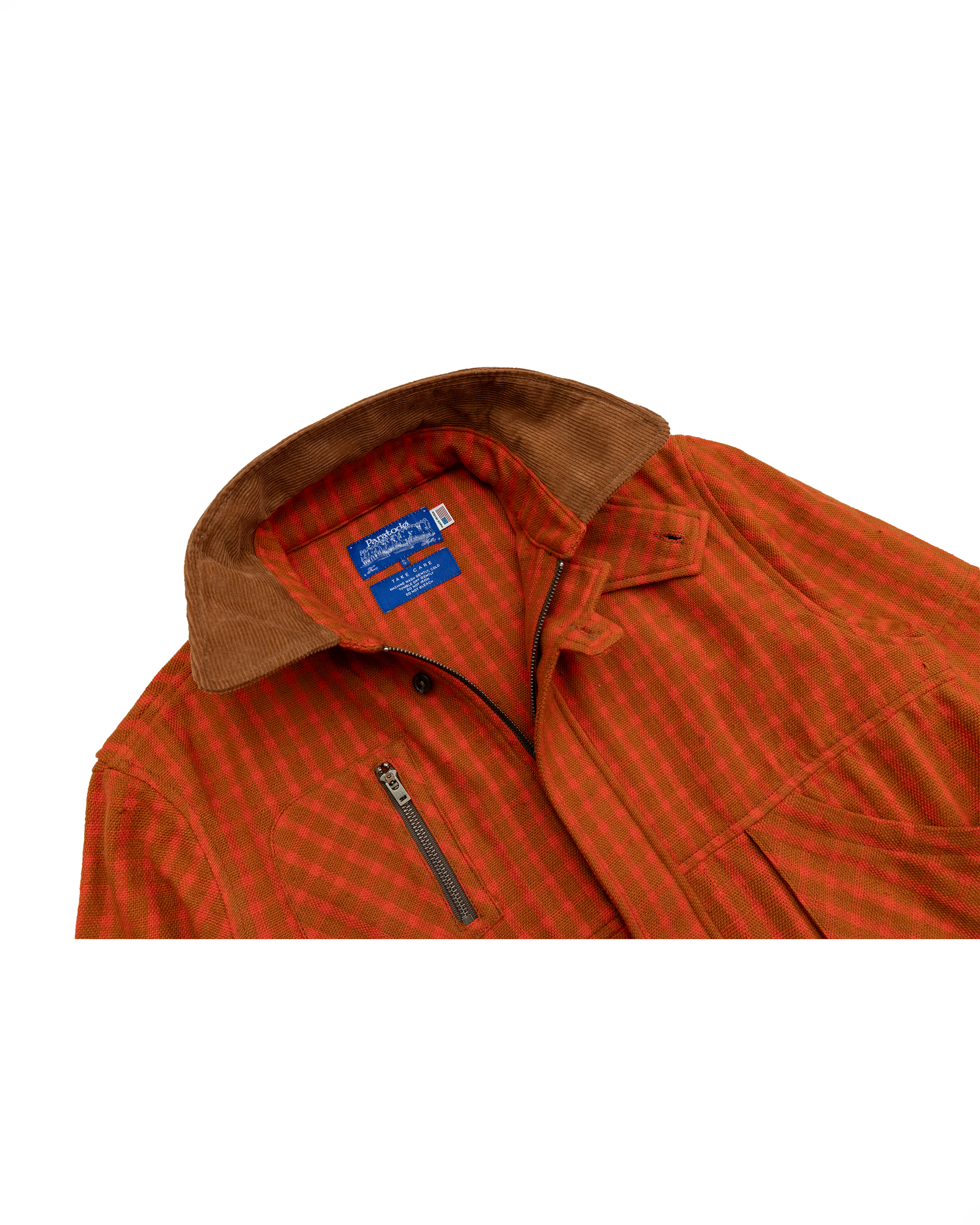 Pine Blouson Jacket: Orange/Camel Plaid